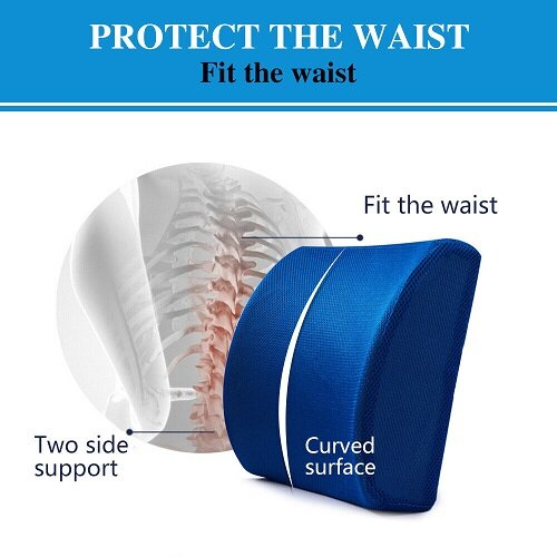 Lumbar Back Support Cushion Car Seat Office Chair Pillow Memory Foam 1