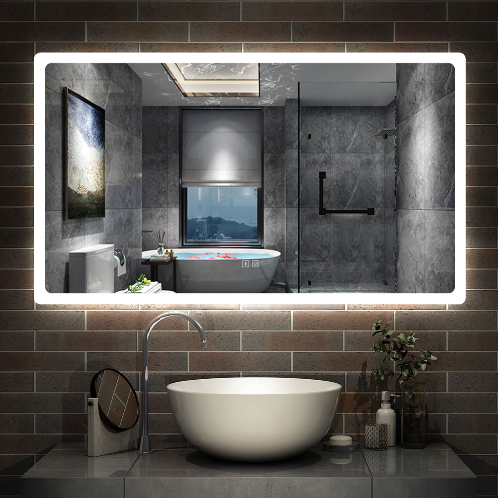 (800x600mm) Bathroom Mirror Demister/Dimmable/Bluetooth/Magnifier/Clock