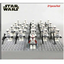 (21Pcs-A) 21 pièces Figurines Star Wars: soldats clones de l'Empire et Stormtroopers, jouets pour enfants compatibles Lego