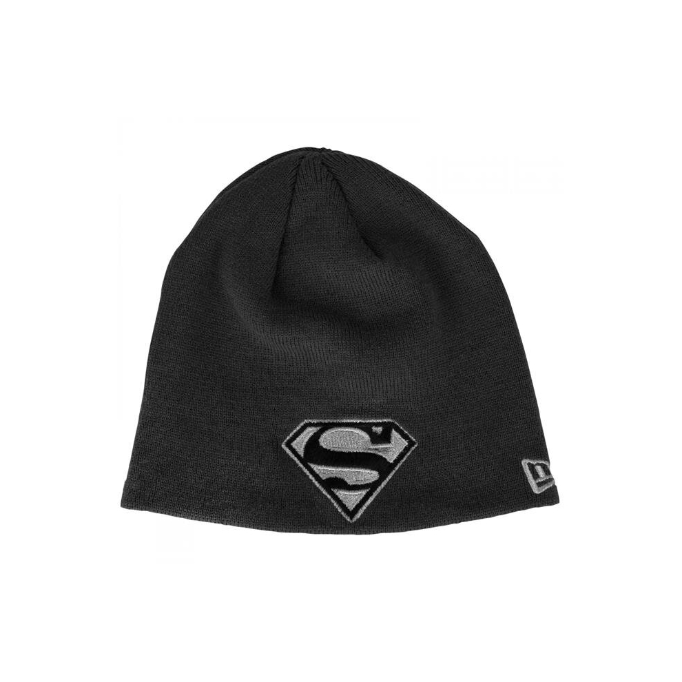 Superman 868008 Superman Silver Logo Era Knit Beanie, Black