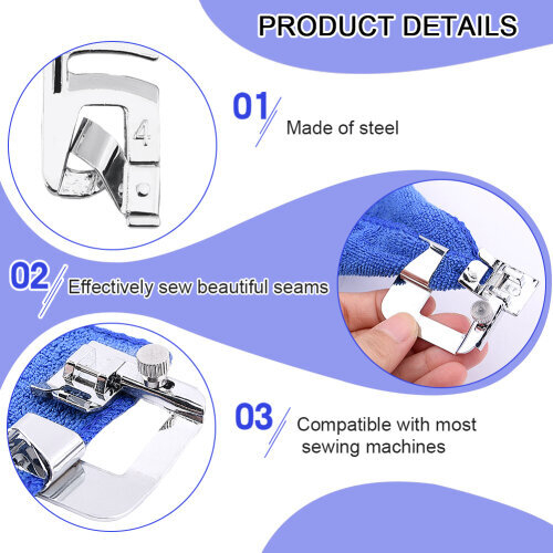 6 Pcs Rolled Hem Presser Foot Kit for Sewing Machine 2