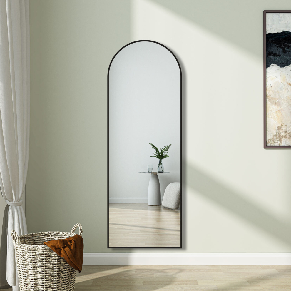 (1630x540mm) Full Length Mirror Black Frame Bedroom Door Mirror
