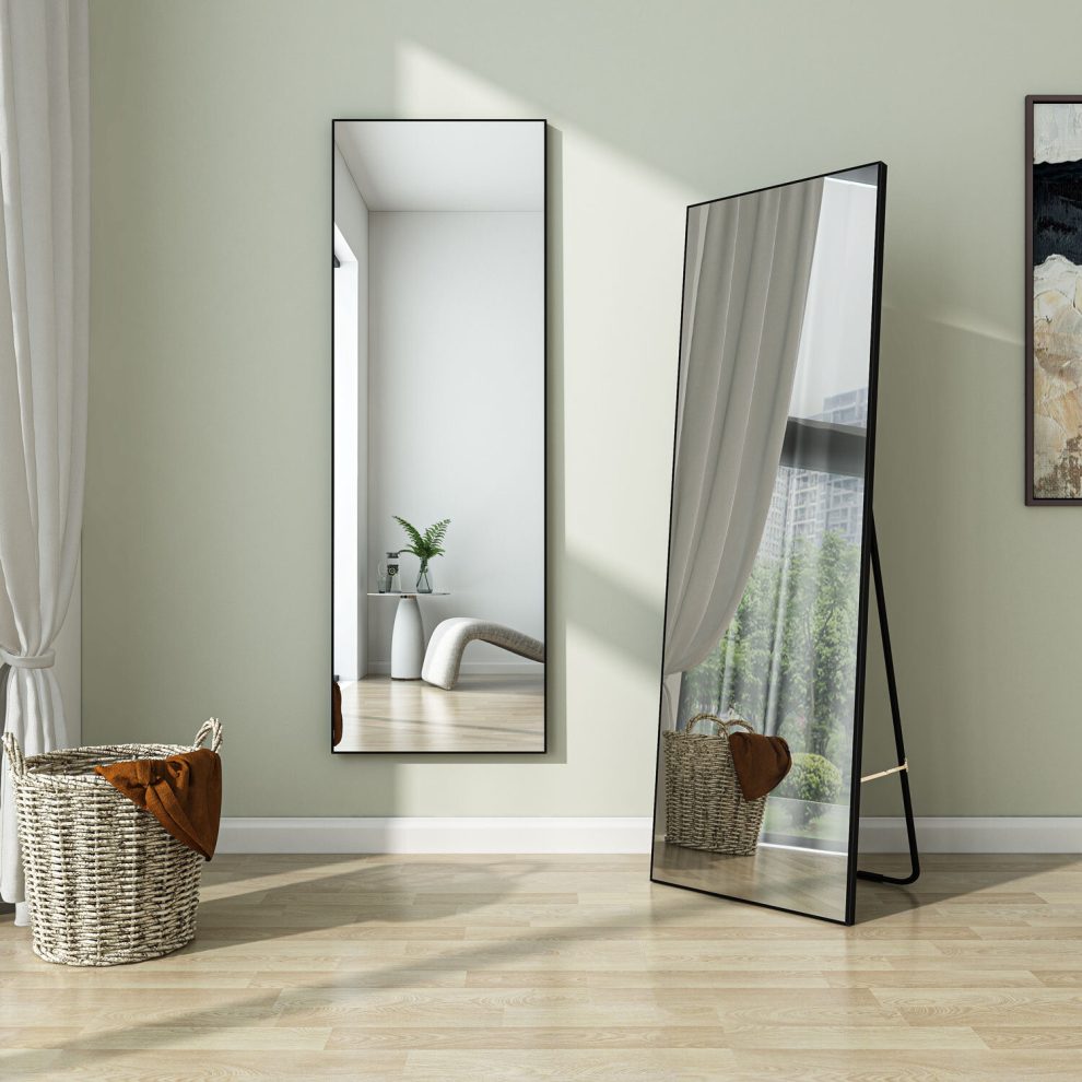 (1400x500mm) Full Length Mirror Floor Standing with Black Frame