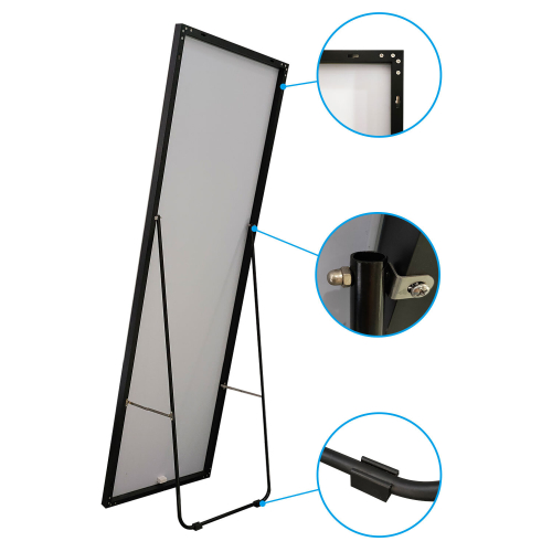 AICA (1600x500mm) Full Length Mirror Floor Standing with Black Frame 2