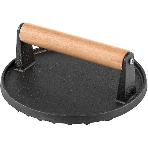 Burger Smasher Non-stick Burger Presses Meat Press Cast Iron Bacon Press Steak Meat Grill Weight Heavy Duty Bbq Tool With Wood Handle Bbq Accessories