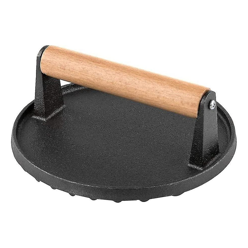 Burger Smasher Non-Stick Burger Presses Meat Press Cast Iron Bacon Press Steak Meat Grill Weight Heavy Duty Bbq Tool With Wood Handle Bbq Accessories Golden