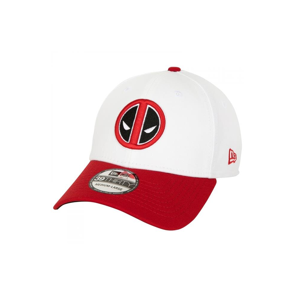 Deadpool 868122-medium-la Deadpool Logo Home Colors   Era 39Thirty Fitted Hat, White & Red - Medium & Large