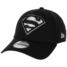 Superman 868073-large-xla Superman Silver Logo Era 39Thirty Black Fitted Hat, Large & Extra Large