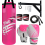 (PINK) 2ft Kids Punch Bag Filled Boxing Training Set 1