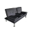 (Black) Modern 3D Fabric Sofa Bed With 2 Cup Holders 2