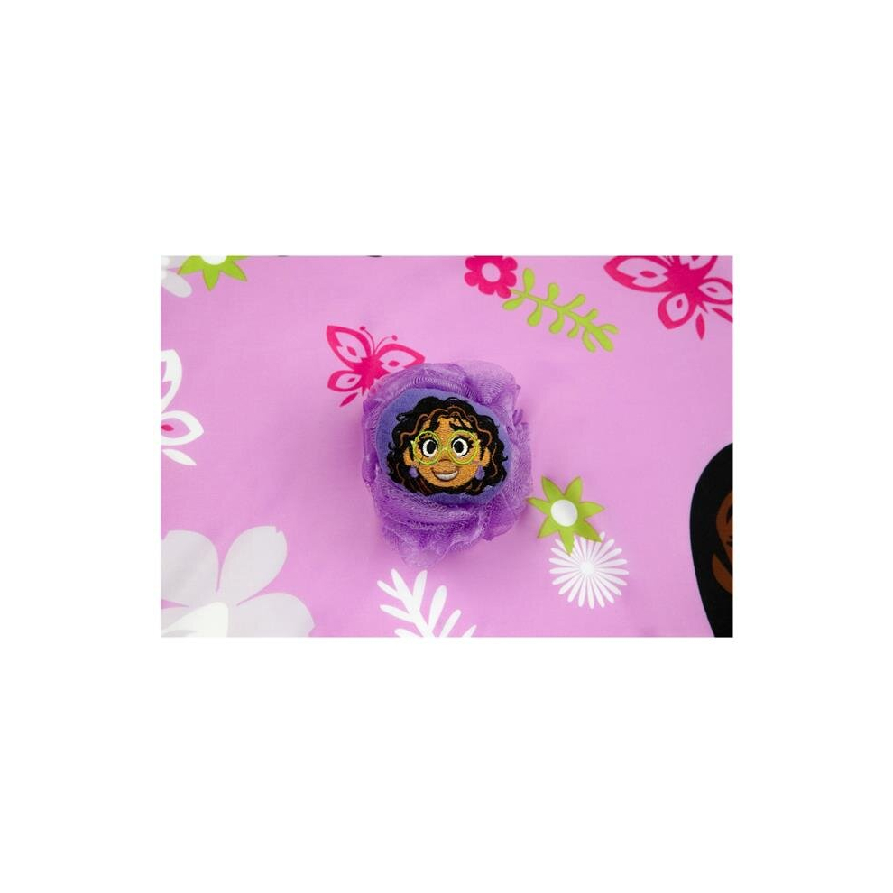 Disney 863179 Encanto the Family Madrigal Shower Curtain & Loofa Set, Pink & Purple