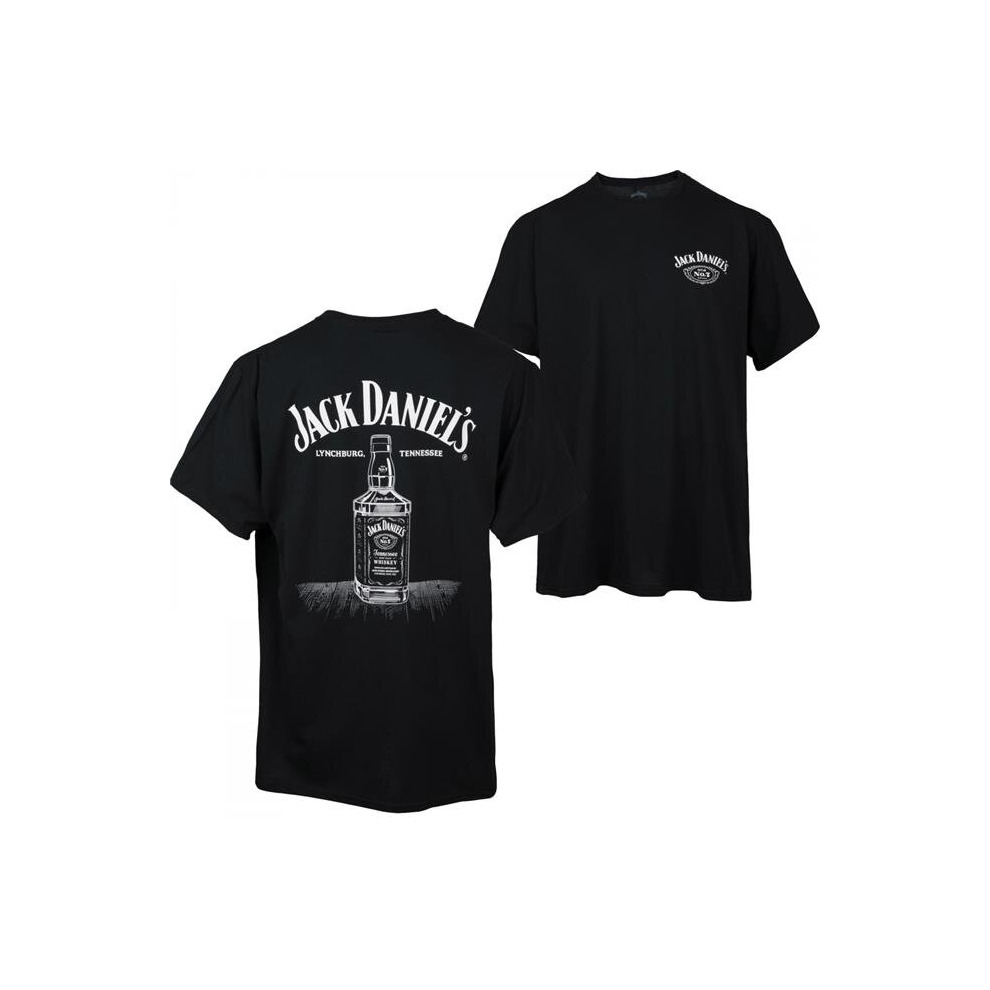 Jack Daniels 869293-Large Line Art Bottle T-Shirt, Black - Large