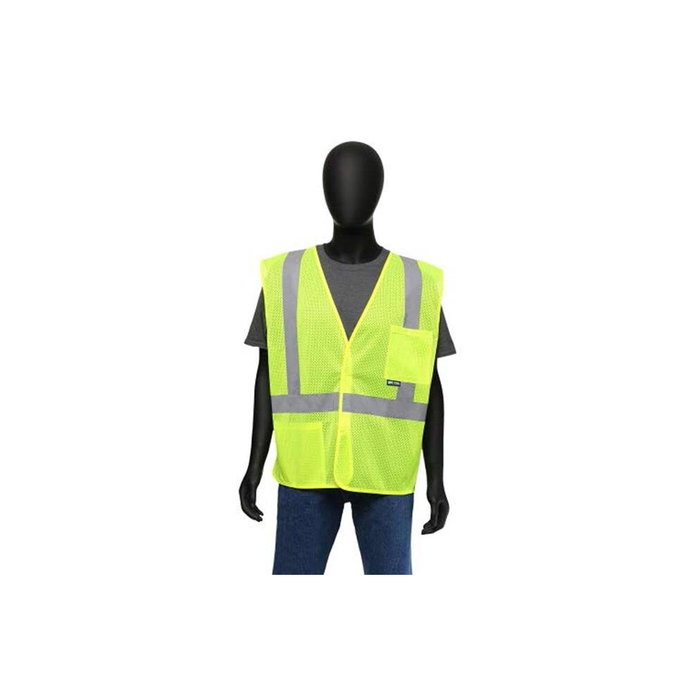 Reflective Safety Vest, Lime - Pack Of 3 - One Size 748702055613