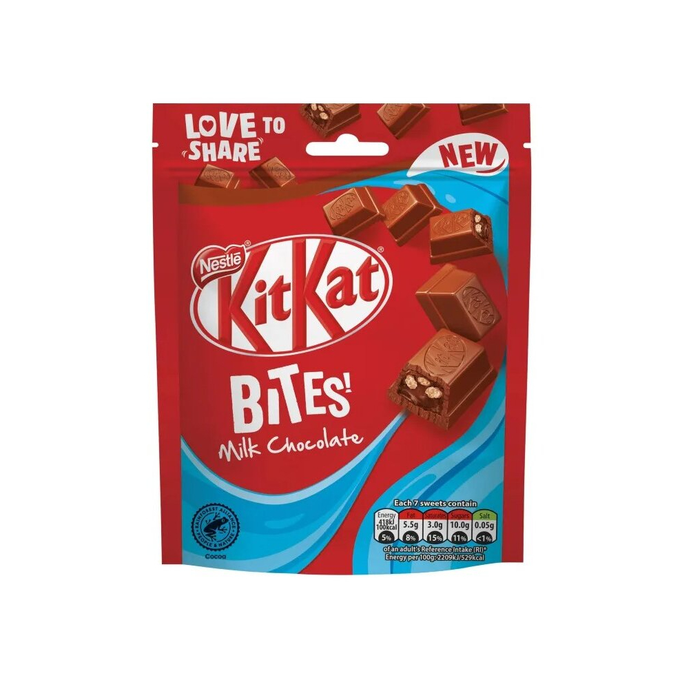 3 x Nestle Kit kat Bites Milk Pouch, 90g