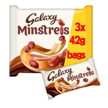 3 x Galaxy Milk Chocolate Minstrels Snack Bag, 42g (Pack of 3)