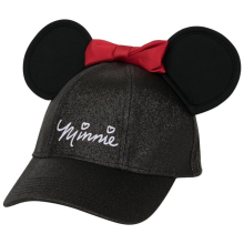 Minnie Mouse 864284 Cotton Minnie Mouse Signature Glitter Cap with 3D Ears & Bow, Black