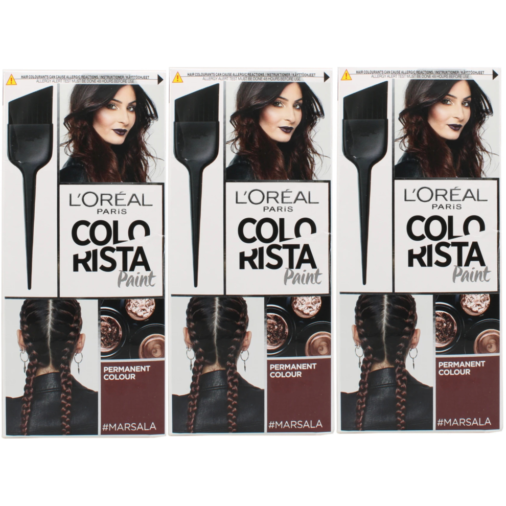 New L’oréal Paris 3 X 30Ml L'oreal Colorista Paint Permanent Hair Colour - Marsala Cream