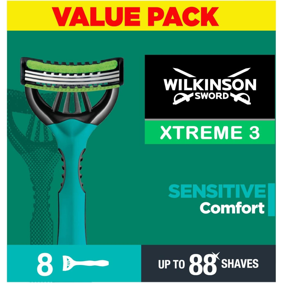 WILKINSON SWORD - Xtreme 3 For Men | Sensitive | 8 x Disposable Razors