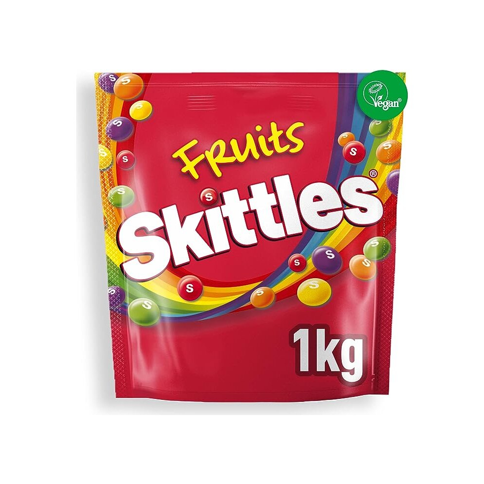 Skittles Vegan Sweets, Fruit Chewy Sweets, Bulk Sharing Bag, Sweets Gift, 1 kg