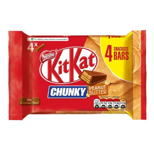 KitKat 3 x Nestle KitKat Chunky Peanut Butter 4 Pack