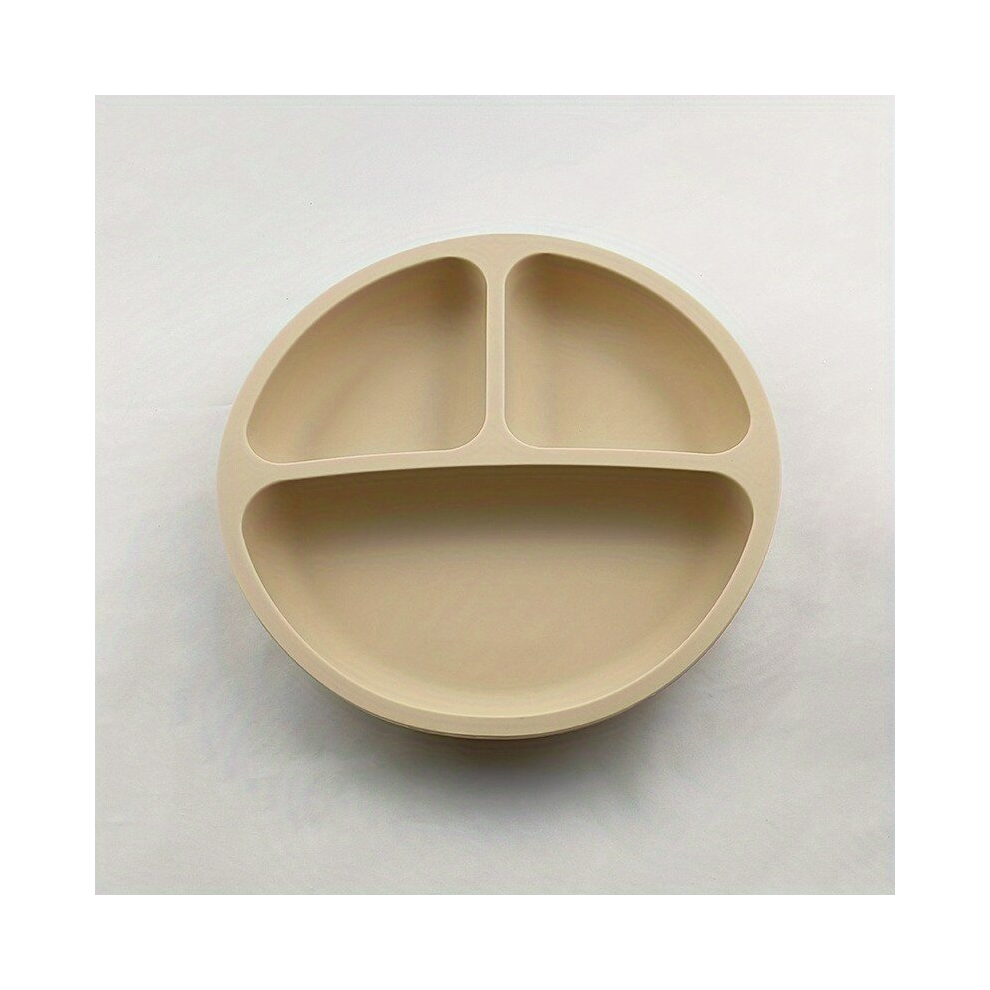 1Pc Childrens Silicone Dinner Plate Four Reinforced Suction Cups Childrens Bowl Baby Supplementary Food Plate Childrens Tableware Bpa Microwaveable Multicoloured