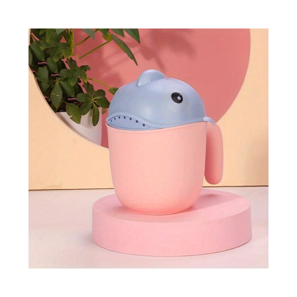 1Pc Childrens Shark Shaped Shampoo Cup Cartoon Baby Bath Rinse Cup Bath Waterfall Rinser Hair Washing Aid For Baby Multicoloured