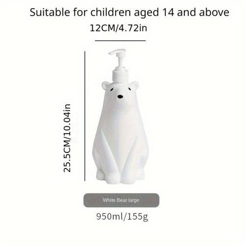 1pcs Bear Divided Bottling Hand Sanitizer Bottle Polar Bear Large Capacity Compression Bath Bottle