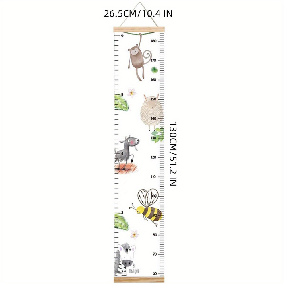 1Pc Animals Pattern Growth Chart Height Measurement Chart Modern Boho Nursery Playroom Wall Decor Home Decor Room Decor Livingroom Decor Multicoloured