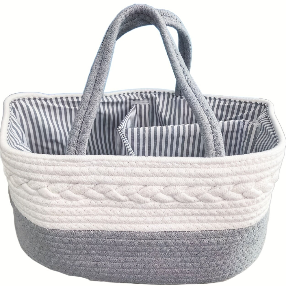 1pc Diaper Caddy Organizer For Baby Woven Diaper Caddy Diaper Organizer For Changing Table Nursery Storage Caddy