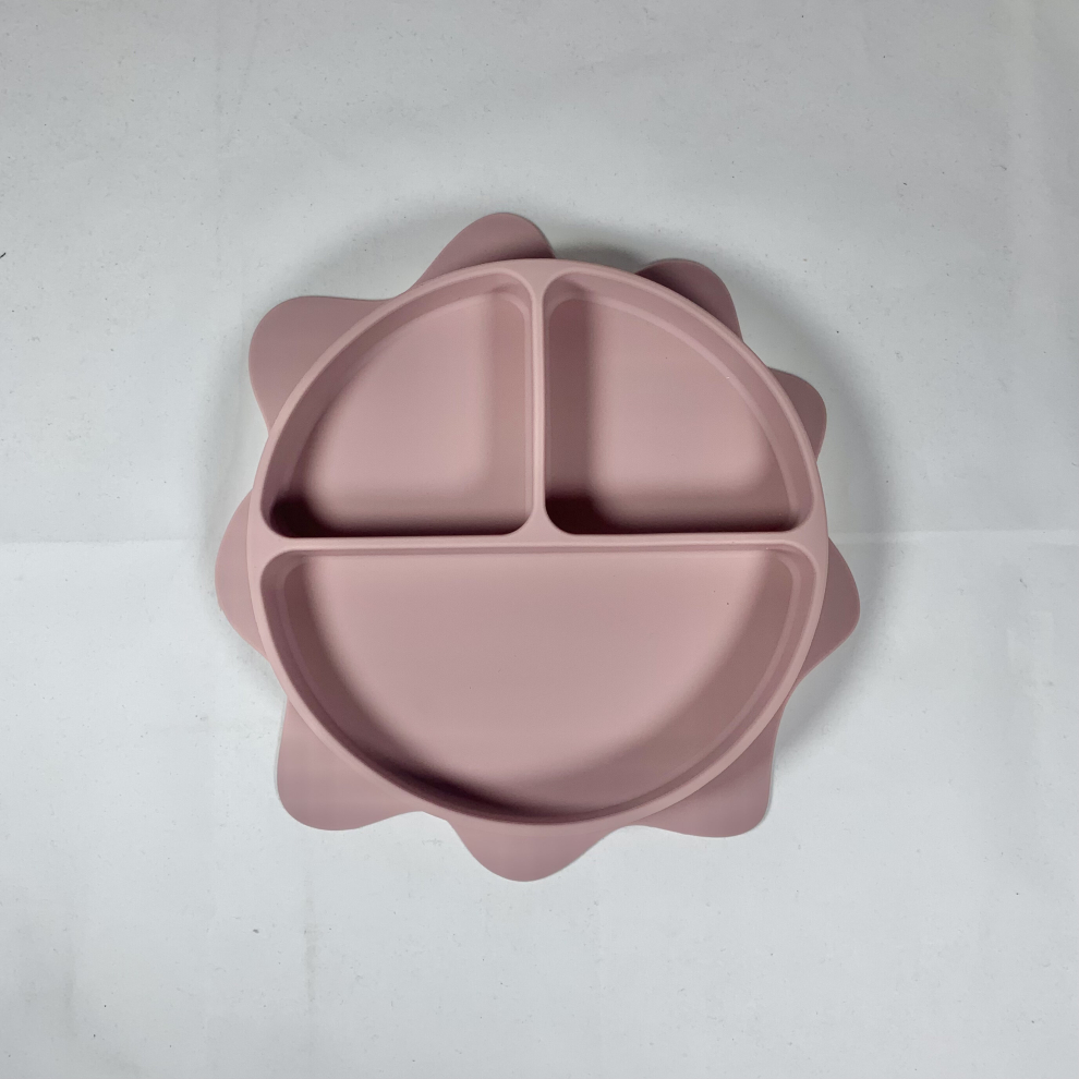 1Pc Suction Plates Little Boys Girls Self Feeding Suction Plate Divided Silicone Dish Bpa Microwave Dishwasher & Oven Safe Feeding Bowls Multicoloured