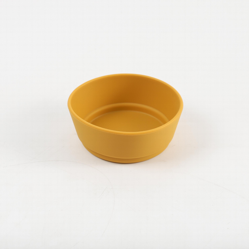 1Pc Childrens Silicone Bowl Baby Food Supplement Silicone Bowl Mother Baby Childrens Tableware Silicone Dinner Plate Yellow