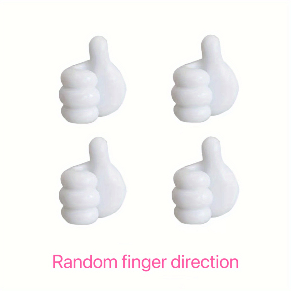 4Pcs Thumb Hook Wire Organizer Desktop Data Cable Storage Charging Cable Fixer Wall Traceless Punch Sticky Hook Home Kitchen Supplies 885675584259