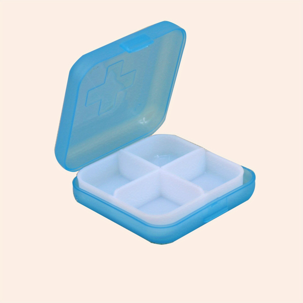 1pc 5pcs Medicine Box 4 Grids Medicine Case Storage Box Jewelry Storage Box Pill Organizer Portable Pill Box Mini Medicine Storage Organization Pill C