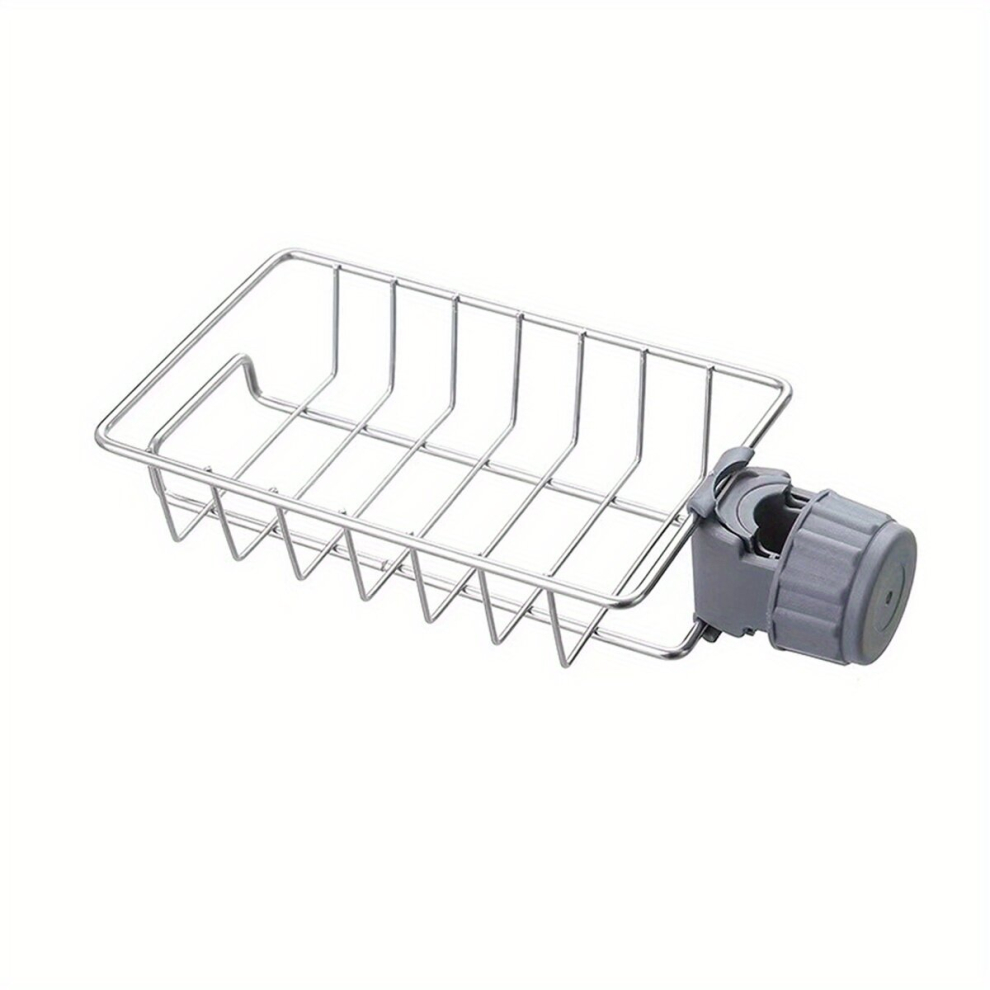 1Pc Sponge Holder Over Faucet Kitchen Sink Caddy Organizer Stainless Steel Detachable Hanging Faucet Drain Rack For Bathroom Scrubbers Soap 885675584716