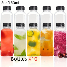 5 10pcs Leak Proof Clear Plastic Juice Bottles Recyclable Bulk Containers With Tamper Evident Lids For Juice Milk And Other Beverages