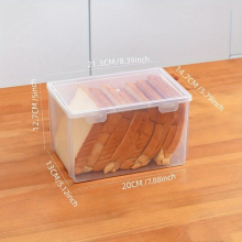 1pc Transparent Bread Box Fresh Keeping Refrigerator Storage Box for Toast and Bread Food Plastic Kitchen Supplies