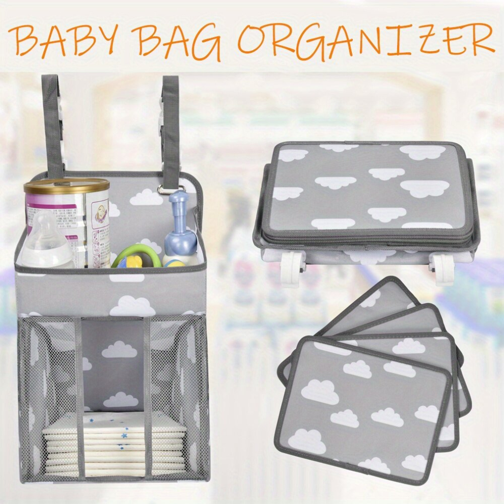 1Pc Hanging Diaper Caddy Organizer Crib & Strollers Organizer Spacious Baby Girl Boy Diaper Organizer For Changing Table Playpen Wall Hanging Diapers Multicoloured