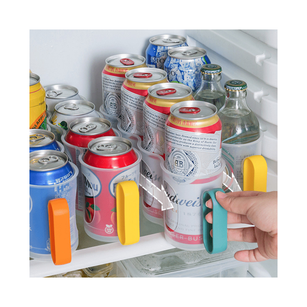 1pc Kitchen Refrigerator Storage Box Refrigerated Beer Canned Soda Beverage Storage Rack Storage Box Stackable Can Holder Dispenser With Handle For Fr-image-OPC-PCNZ6ND-NEW