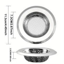 1pc 4 5 Inch Stainless Steel Mesh Sink Filter Basket for Hair Catcher and Kitchen Sink Plug Strainers Silvery Finish