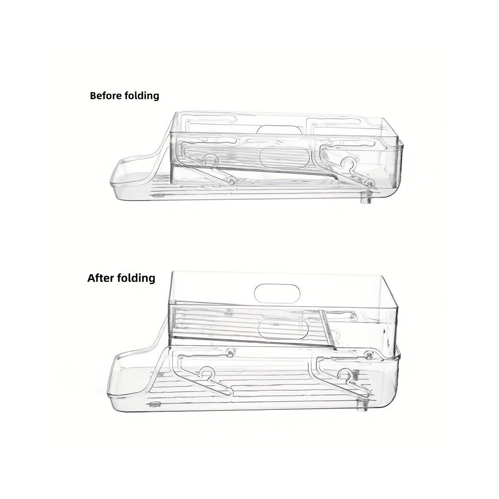 1pc Folding Automatic Slide Down Beer Beverage Storage Box Foldable Soda Can Organizer For Refrigerator 2 Layer Can Organizer For Pantry Can Drink Hol-image-OPC-PCNZ8RX-NEW