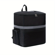 1pc Flat Take out Box Double Shoulder Insulation Meal Box Rider Run Errands Box Backpack Take out Box Insulation Cooler Box For Camping And Fod