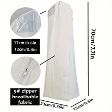 1pc Large Non woven Bridal Wedding Dress Bag Full Length Dress Bag With 15 Gussets