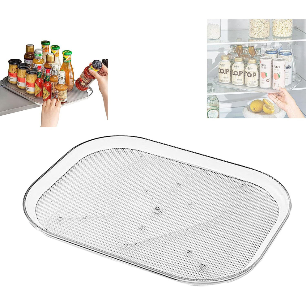 1pc Square Storage Rack For Refrigerator Turntable Organizer For Refrigerator Countertop Condiment Storage Rack For Kitchen Pantry Cabinet Dining Tabl-image-OPC-PCNZ9YV-NEW