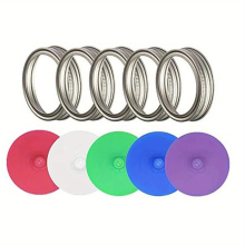1 Set Mason Jar Lid Wide Mouth Silicone Pickle Lid Mason Jar Standard Mouth 70mm Fermentation Lid With Steel Ring Mason Jar 86MM Fermentation Pickle L