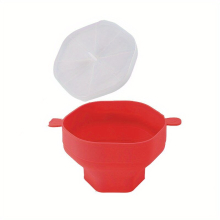 1pc Microwave Silicone Popcorn Bucket High Temperature Resistant Popcorn Bowl With Handle Retractable Homemade Popcorn Maker Microwave Popcorn Popper