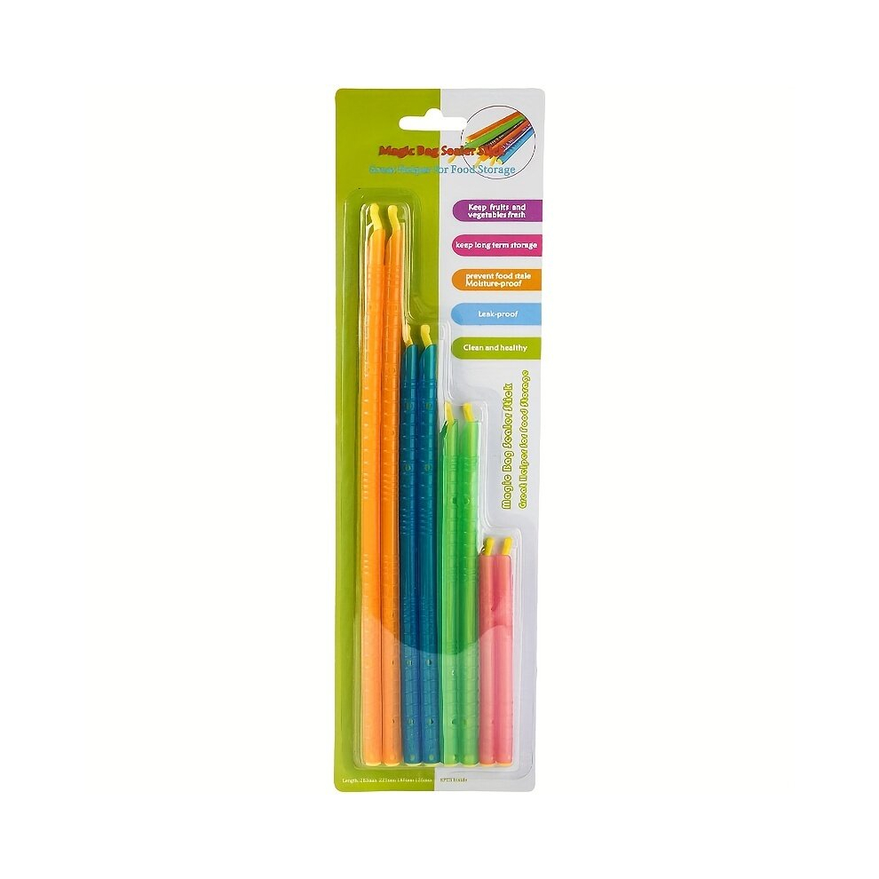 1 Set Bag Sealer Stick Food Bag Sealing Clip Fresh Lock Stick Household Kitchen Storage Refrigeration Tools Household Storage Supplies