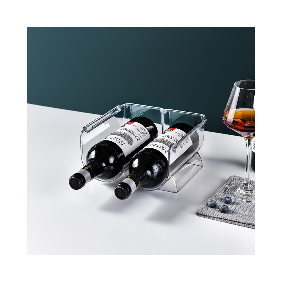 1pc Transparent Pet Wine Rack Stackable Wine Beverage Storage Display Shelf Standing Water Bottle Rack Kitchen Countertop Tabletop Refrigerator Wine R-image-OPC-PCNZDB5-NEW