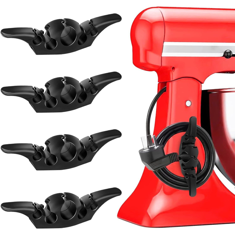 4Pcs Wing Shaped Cord Organizer For Household Appliances Kitchen Appliance Cord Winder Wrapper Wire Cord Organizer Holder Stick On Pressure Cooker Air 885675605039