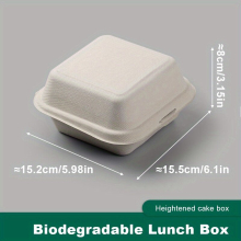 10pcs Compostable Flip Lid Burger Takeout Containers Food Cake Box Eco Friendly Biodegradable Microwave Disposable Lunch Box On The Go Leftovers Conta