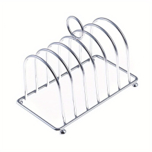 1pc Stainless Steel Toasted Bread Rack With 6 Space Restaurant Home Bread Holder Bread Carrying Reusable Rack Holder 6 Slices Food Tool Display Restau